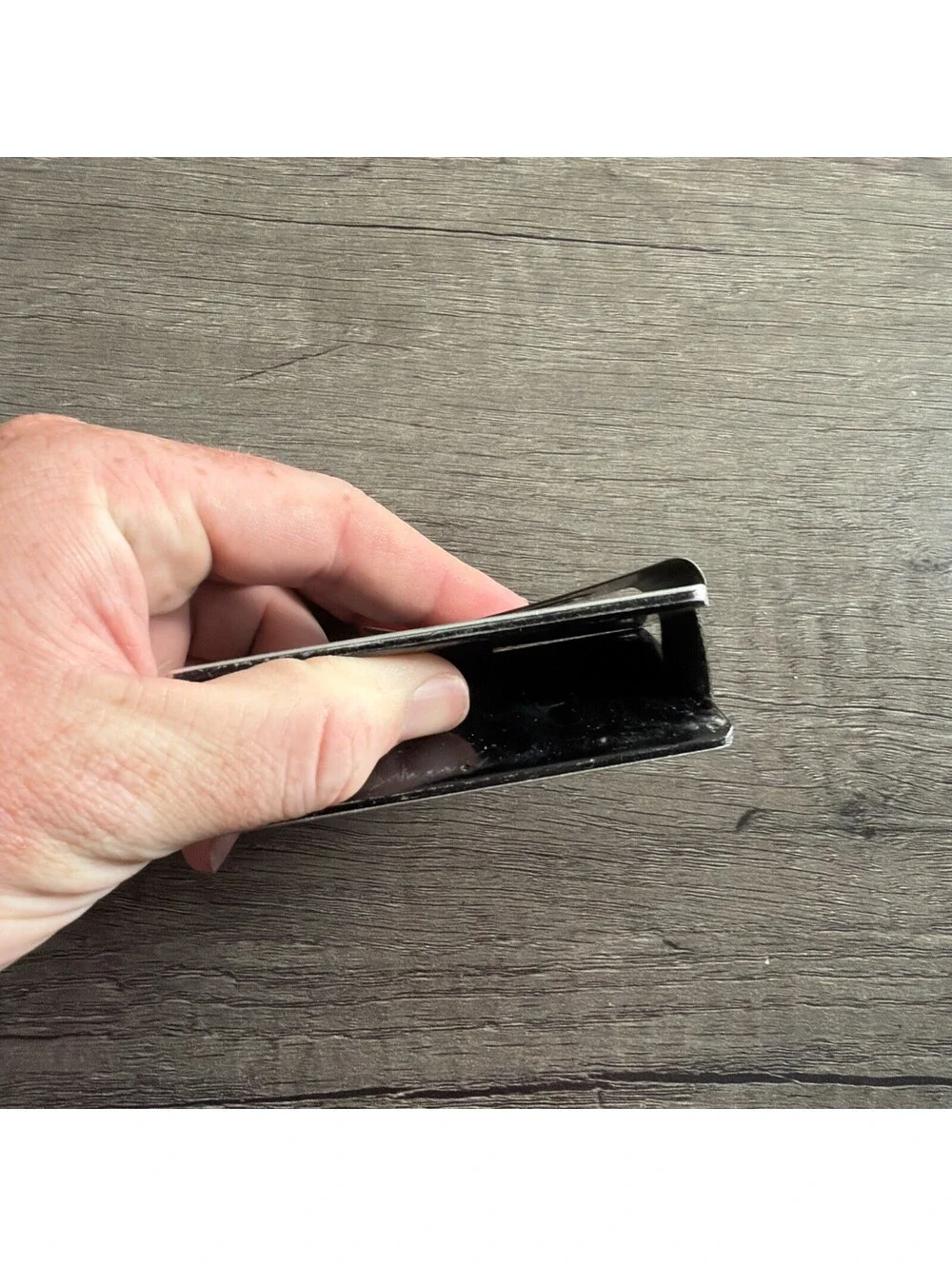 Ridge Wallet with Money Clip for Men Gray Silver